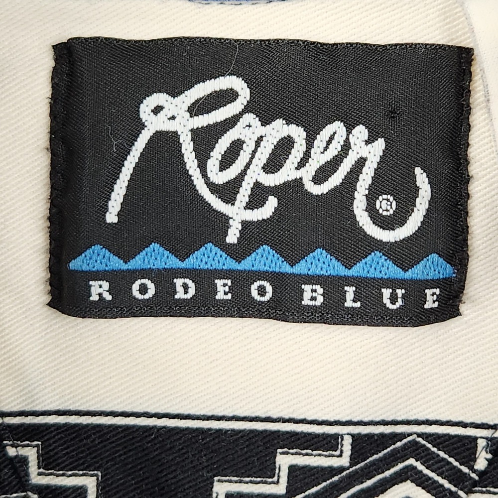 Vintage Roper Western Shirt Womens 11 Striped Band Collar Button Up 90s USA Made - Picture 4 of 10